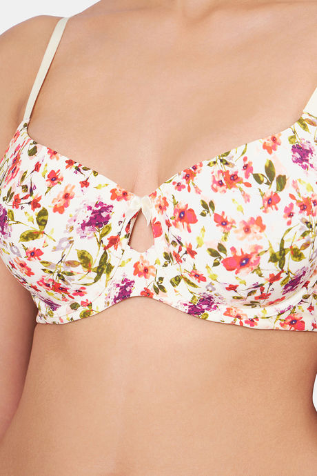 Amante Padded Wired Full Coverage T-Shirt Bra - Watercolour Ditsy Floral Print — image 4